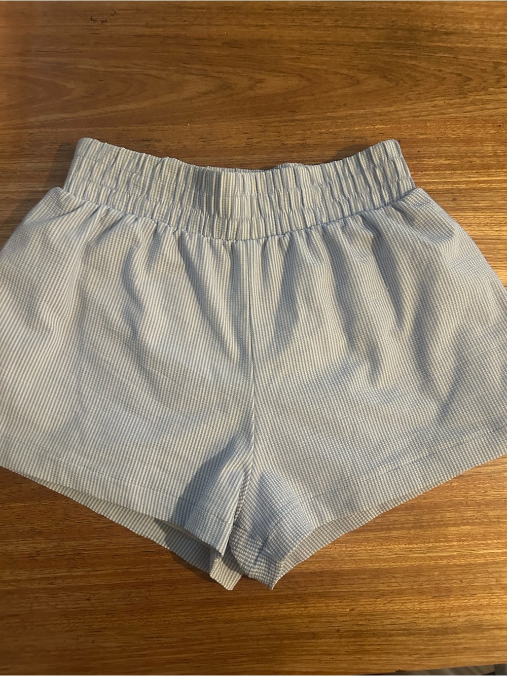 Five Dancewear Girls Light Blue Seersucker Shorts